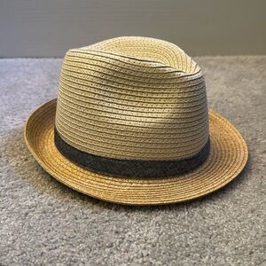 NWT Janie and Jack Colorblocked Straw Fedora, 4-5T